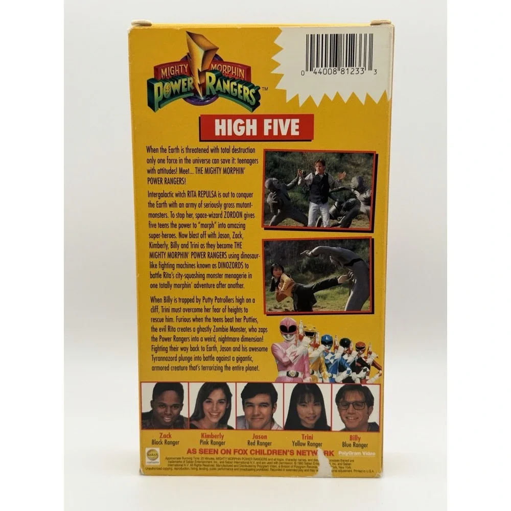 Mighty Morphin Power Rangers‎ - High Five (VHS 1993) - Yellow Ranger